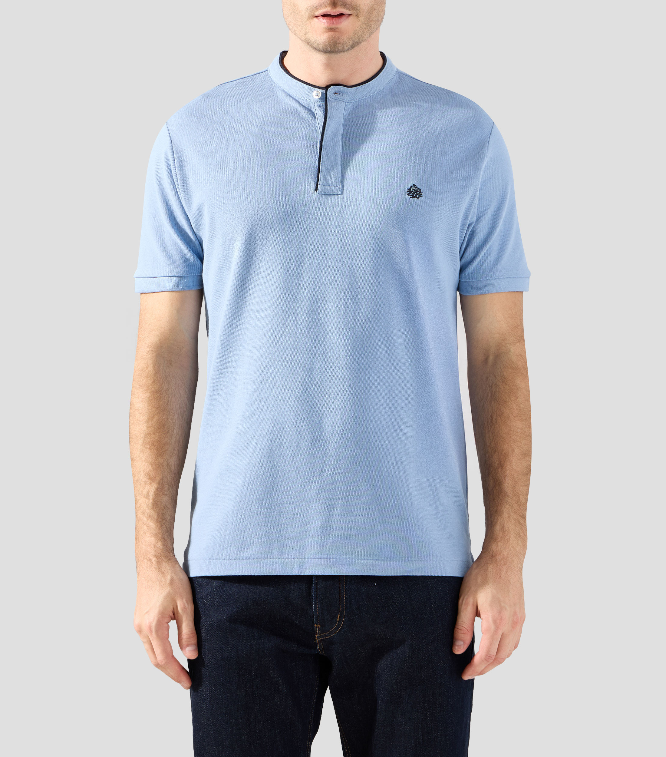 Playera Tipo Polo Manga Corta Diseño Liso Hombre